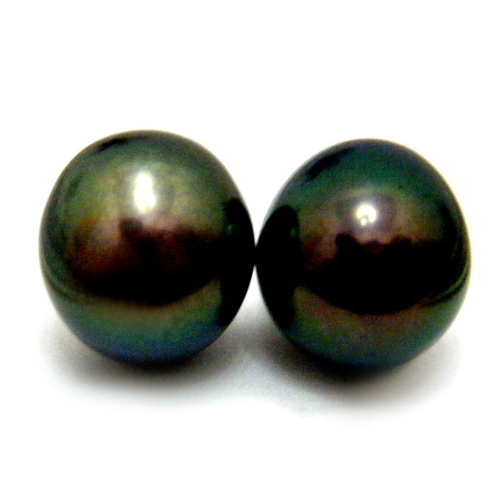 Black 7-8mm Half Drilled Drop Pair